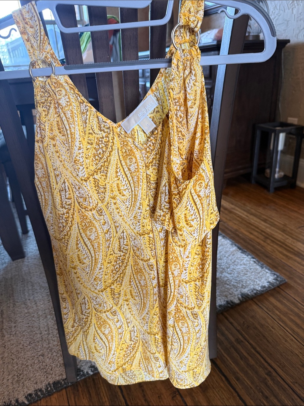Michael Kors Yellow Paisley Sleeveless Blouse